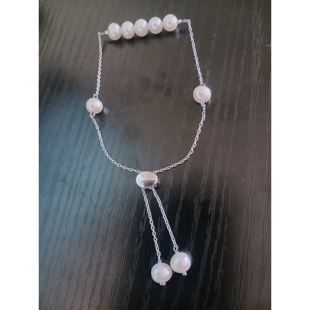 Ross Simmons 925 Sterling Silver Freshwater Pearl Adjustable Bolo Bracelet